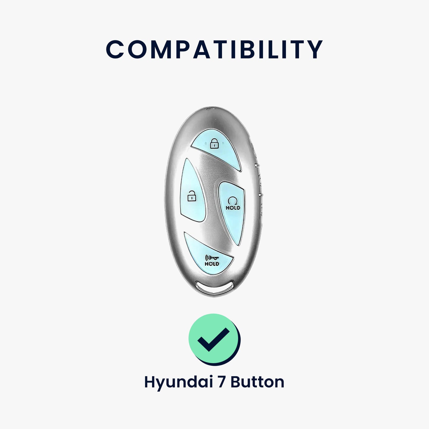 kwmobile Autoschlüssel Hülle kompatibel mit Hyundai 7-Tasten Ioniq 6 Grandeur GN7 KONA 2023 - Schlüsselhülle Silikon Cover