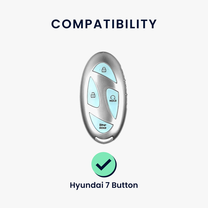 kwmobile Autoschlüssel Hülle kompatibel mit Hyundai 7-Tasten Ioniq 6 Grandeur GN7 KONA 2023 - Schlüsselhülle Silikon Cover