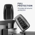 kwmobile Autoschlüssel Hülle kompatibel mit Toyota 4-Tasten 2018-2024 RAV4 Avalon Camry C-HR Prius - Schlüsselhülle Silikon Cover