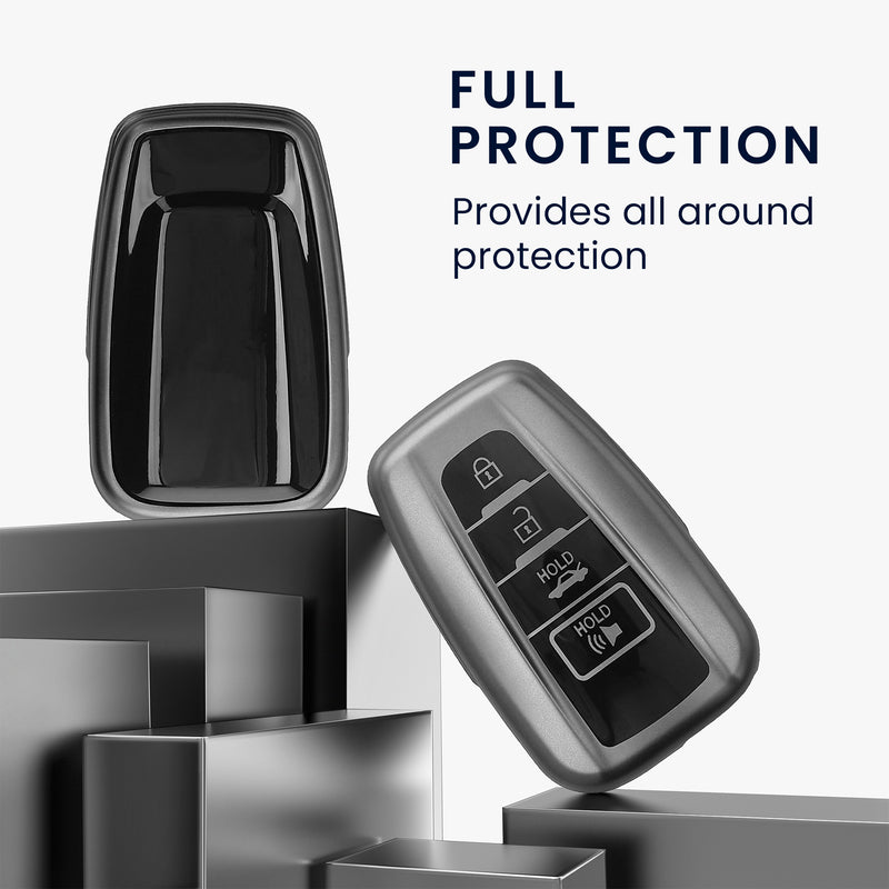 kwmobile Autoschlüssel Hülle kompatibel mit Toyota 4-Tasten 2018-2024 RAV4 Avalon Camry C-HR Prius - Schlüsselhülle Silikon Cover