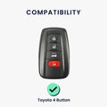 kwmobile Autoschlüssel Hülle kompatibel mit Toyota 4-Tasten 2018-2024 RAV4 Avalon Camry C-HR Prius - Schlüsselhülle Silikon Cover