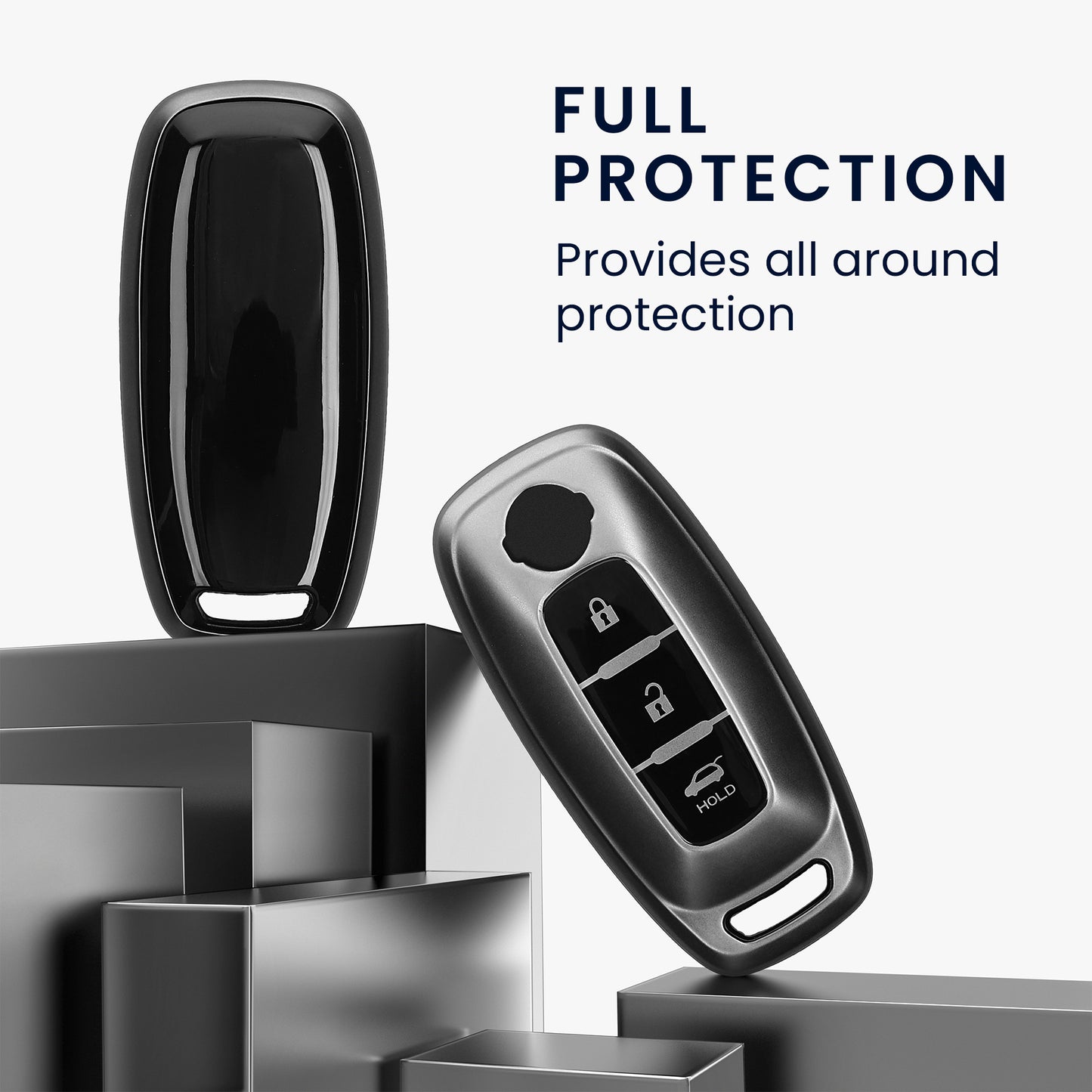 kwmobile Autoschlüssel Hülle kompatibel mit Nissan 3-Tasten Ariya B6 B9 X-trail T33 Qashqai - Schlüsselhülle Silikon Cover