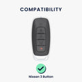 kwmobile Autoschlüssel Hülle kompatibel mit Nissan 3-Tasten Ariya B6 B9 X-trail T33 Qashqai - Schlüsselhülle Silikon Cover