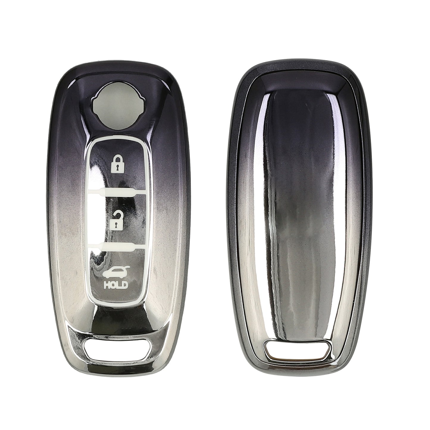 kwmobile Autoschlüssel Hülle kompatibel mit Nissan 3-Tasten Ariya B6 B9 X-trail T33 Qashqai - Schlüsselhülle Silikon Cover - Dunkelgrau Silber Dunkelgrau  [dsg03]
