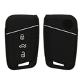 kwmobile Autoschlüssel Schutzhülle kompatibel mit VW 3-Tasten Autoschlüssel (nur Keyless Go) Hülle - Schlüsselhülle aus Silikon - in Schwarz Weiß Schwarz  [dsg02]