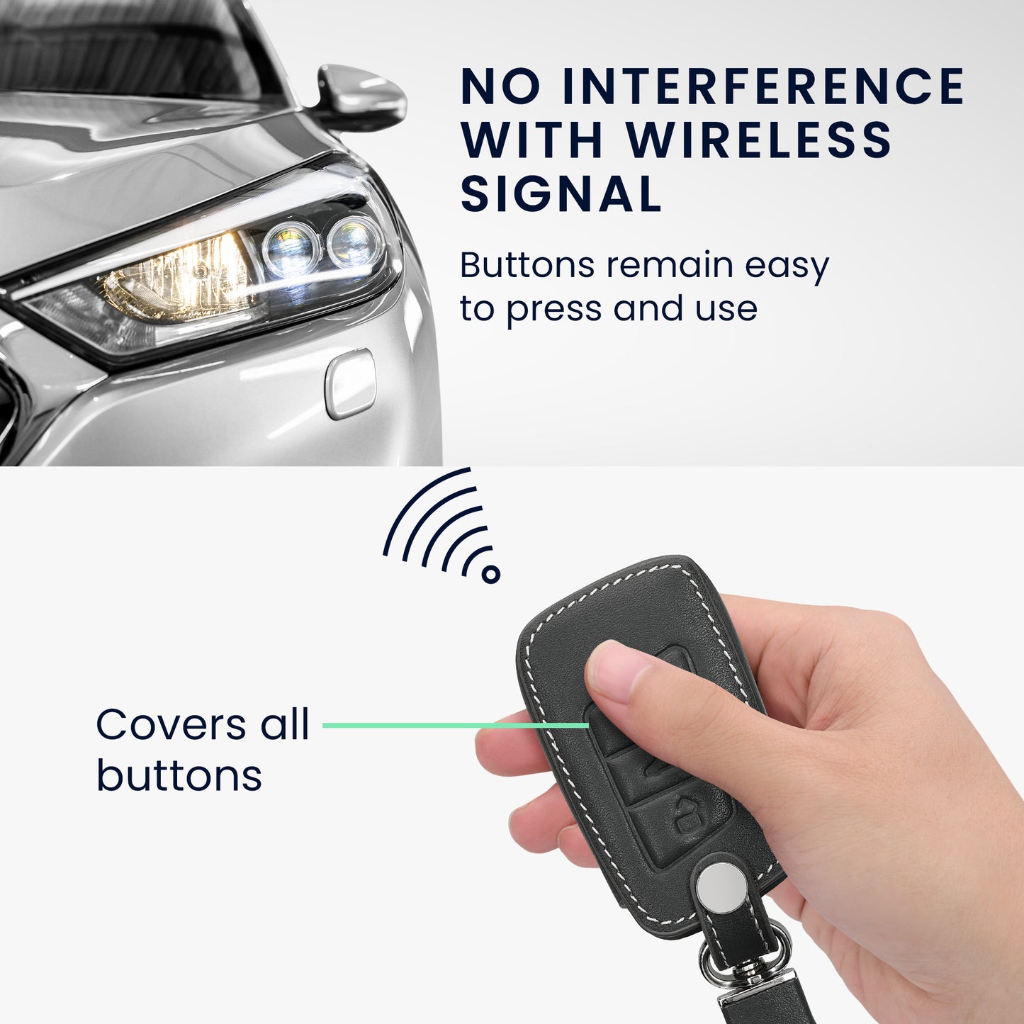kwmobile Autoschlüssel Hülle kompatibel mit VW 3-Tasten Autoschlüssel (nur Keyless Go)