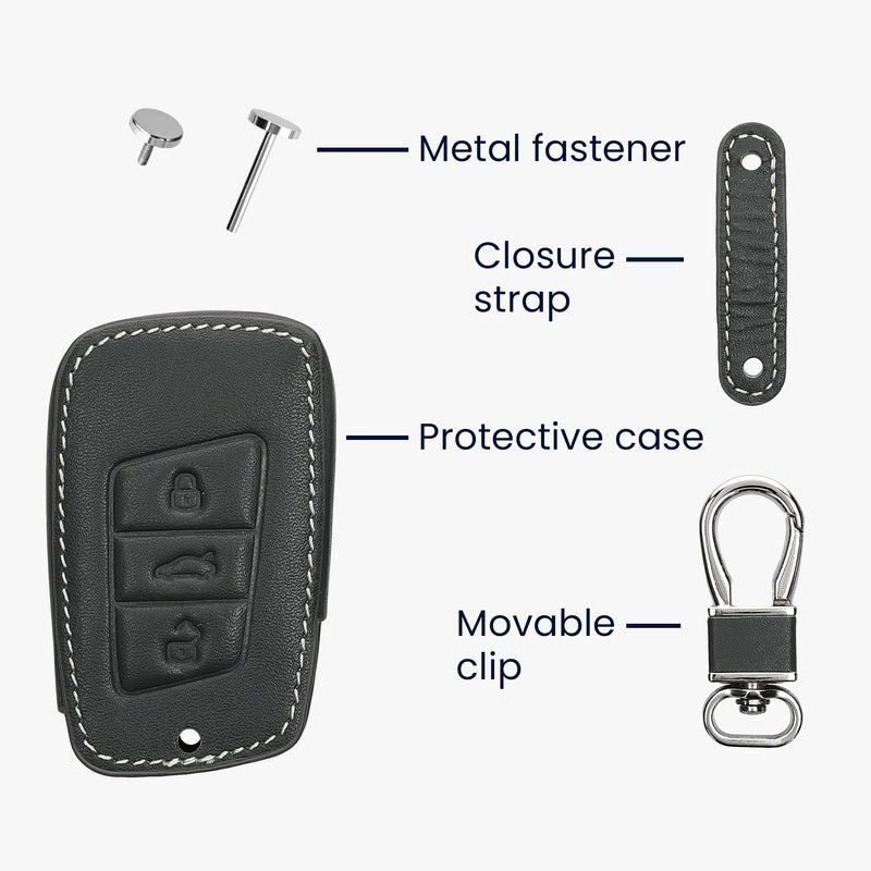 kwmobile Autoschlüssel Hülle kompatibel mit VW 3-Tasten Autoschlüssel (nur Keyless Go)