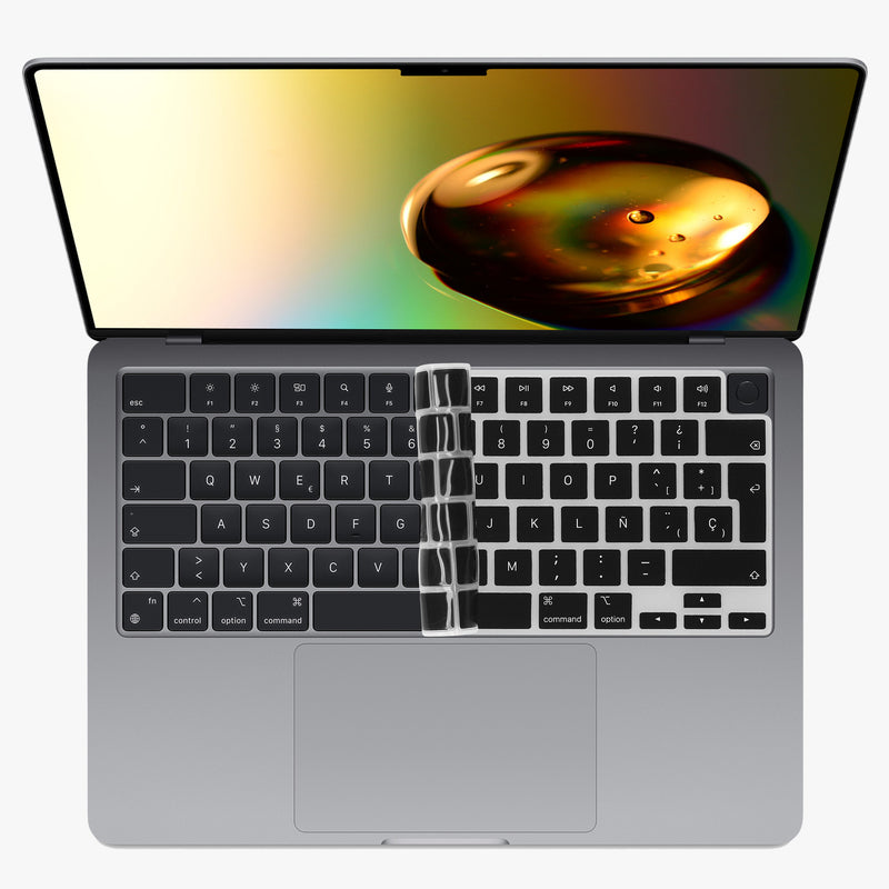 Silikon Tastaturschutz QWERTY (Spanien) kompatibel mit Apple Macbook Air 13.6 M3 2024 A3113