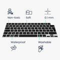 Silikon Tastaturschutz AZERTY (Frankreich, Belgien) kompatibel mit Apple Macbook Air 15 M3 2024 A3114