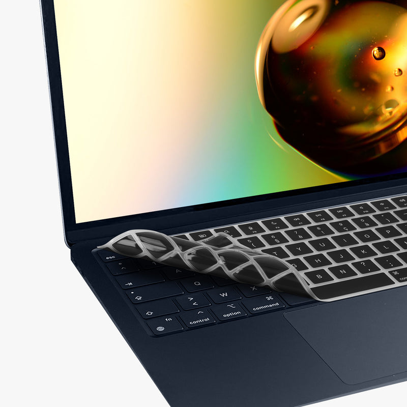 Silikon Tastaturschutz AZERTY (Frankreich, Belgien) kompatibel mit Apple Macbook Air 15 M3 2024 A3114