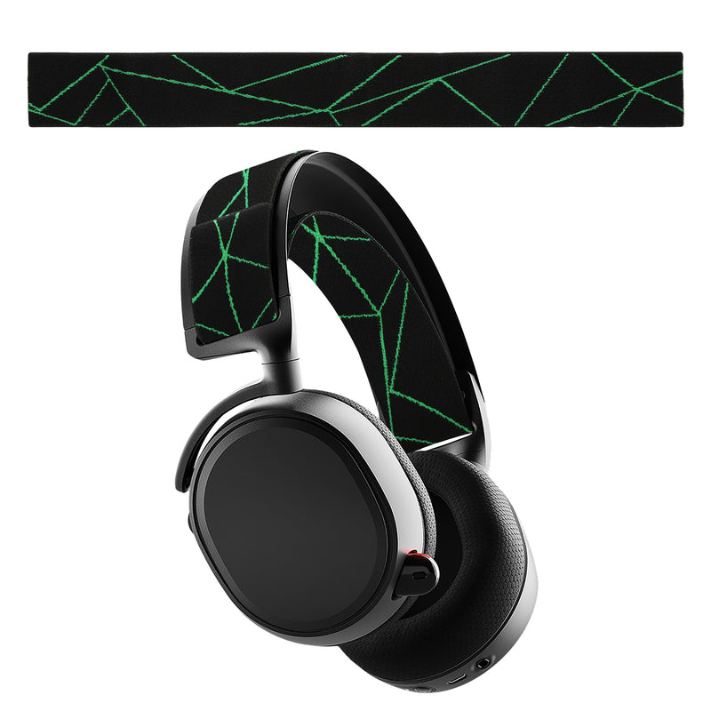 kwmobile Ersatz Bügelpolster kompatibel mit SteelSeries Arctis 7 / Arctis 9 / Arctis 9X / Arctis PRO Kopfbügel - Kopfbügelpolster aus Nylon - Kopfhörer Ersatz Bügel mit Polster - Schwarz Neon Grün Schwarz  [dsg02]