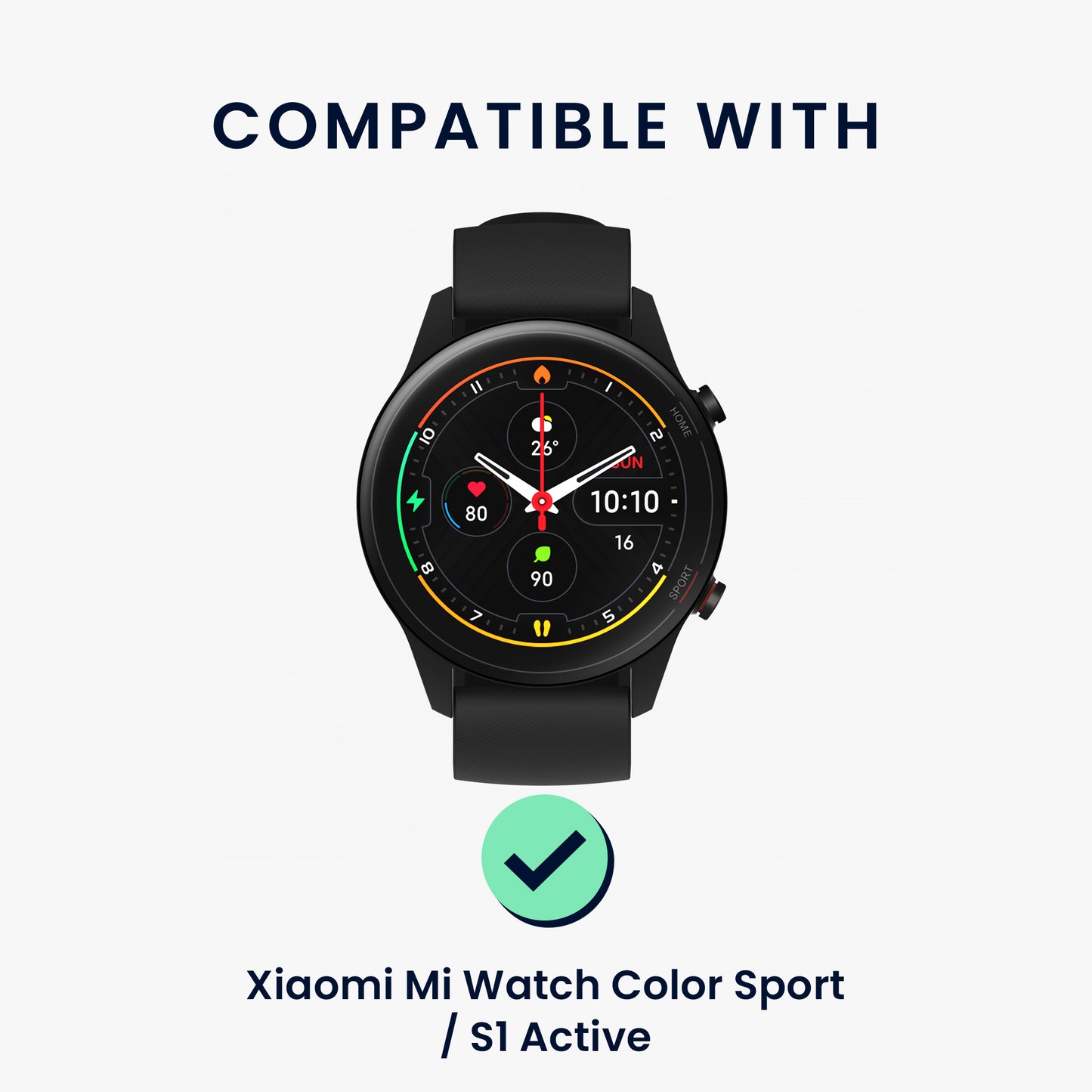 kwmobile Armband kompatibel mit Xiaomi Mi Watch Color Sport / S1 Active Band - Aus Nylon und Silikon - Fitnesstracker Sportarmband - Innenmaße 14 - 22 cm