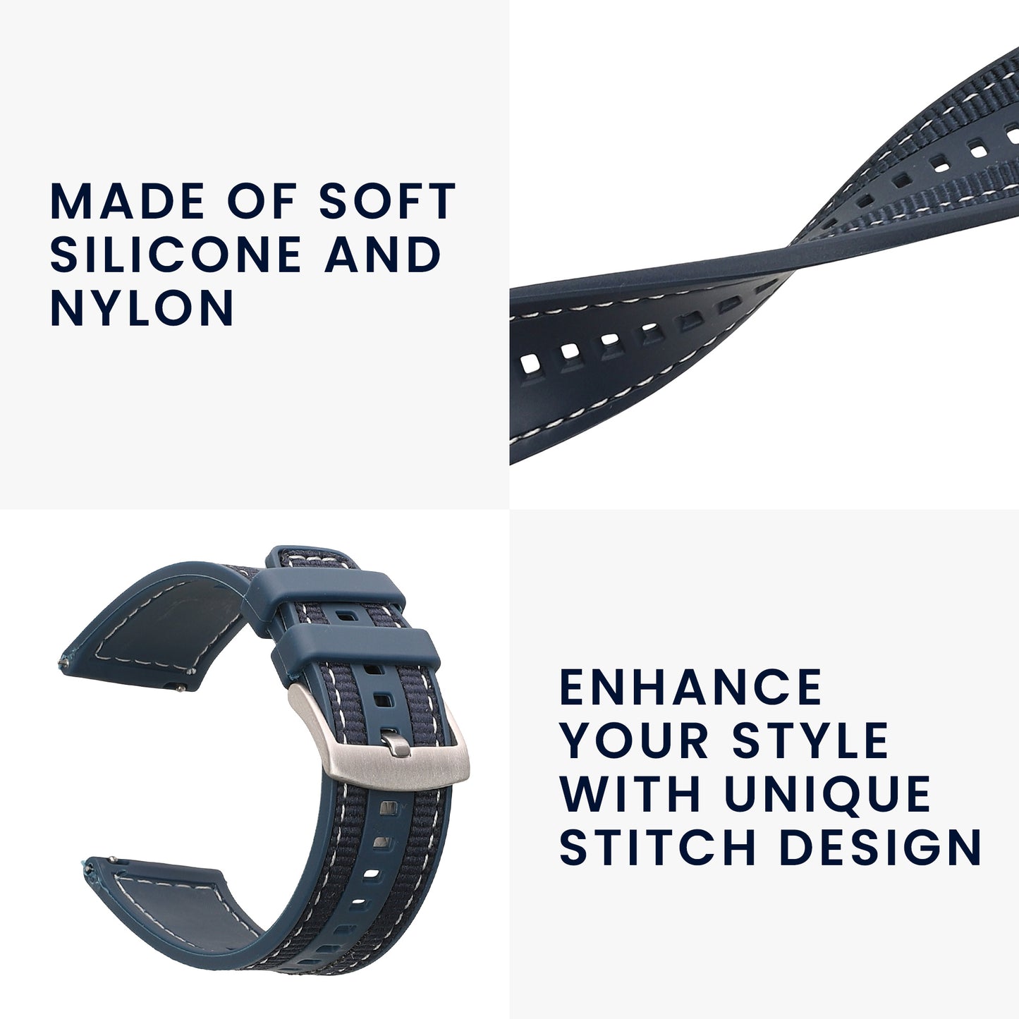 kwmobile Armband kompatibel mit Xiaomi Mi Watch Color Sport / S1 Active Band - Aus Nylon und Silikon - Fitnesstracker Sportarmband - Innenmaße 14 - 22 cm