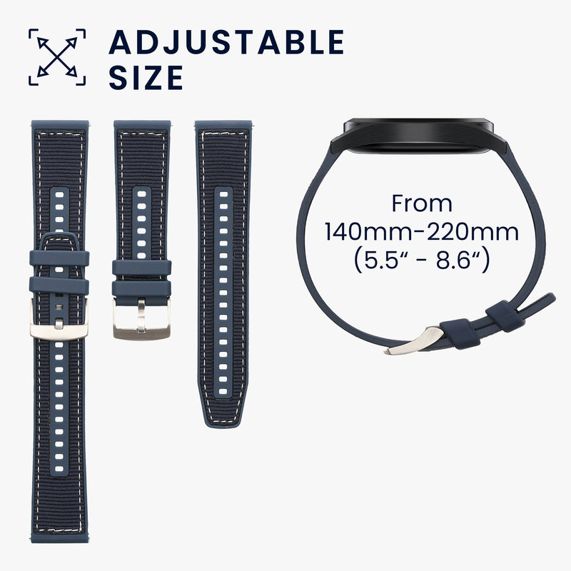 kwmobile Armband kompatibel mit Xiaomi Mi Watch Color Sport / S1 Active Band - Aus Nylon und Silikon - Fitnesstracker Sportarmband - Innenmaße 14 - 22 cm