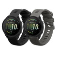 kwmobile 2x Sportarmband kompatibel mit Garmin Forerunner 165 / Forerunner 165 Music Armband - Fitnesstracker Band Set aus TPU Silikon Schwarz  [dsg01]
