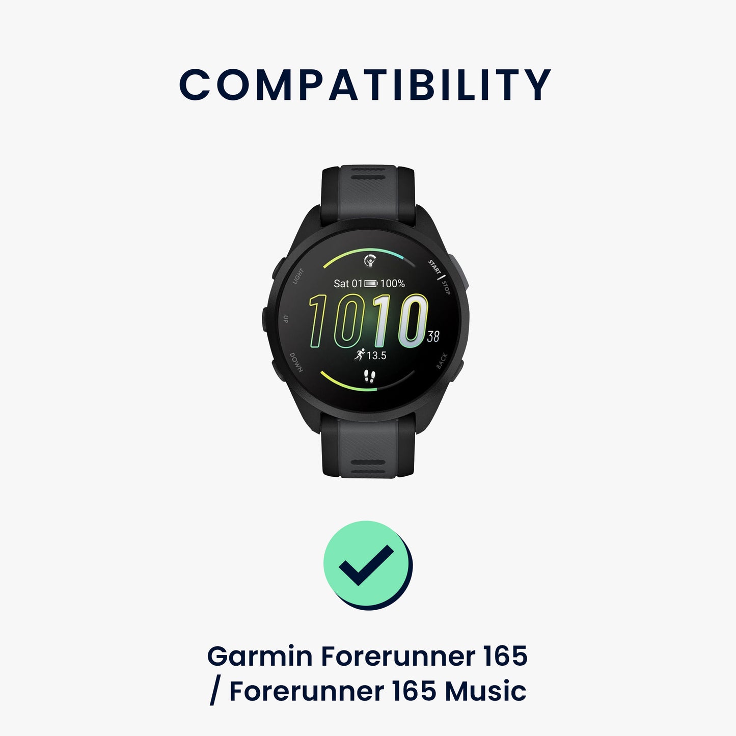 kwmobile Sportarmband kompatibel mit Garmin Forerunner 165 / Forerunner 165 Music Armband - Fitnesstracker Band Set