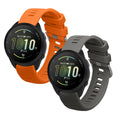 kwmobile 2x Sportarmband kompatibel mit Garmin Forerunner 165 / Forerunner 165 Music Armband - Fitnesstracker Band Set aus TPU Silikon Grau  [dsg04]