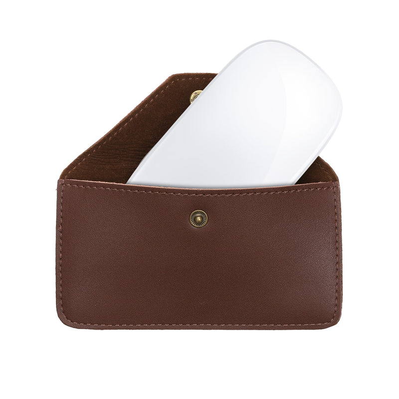 kwmobile Maus Schutzhülle kompatibel mit Apple Magic Mouse / ThinkPad Mouse / Pebble Mouse / Xiaomi Mouse Hülle - Leder Hülle für PC Mouse - Echtleder Cover für Computer Maus - Dunkelbraun Dunkelbraun  