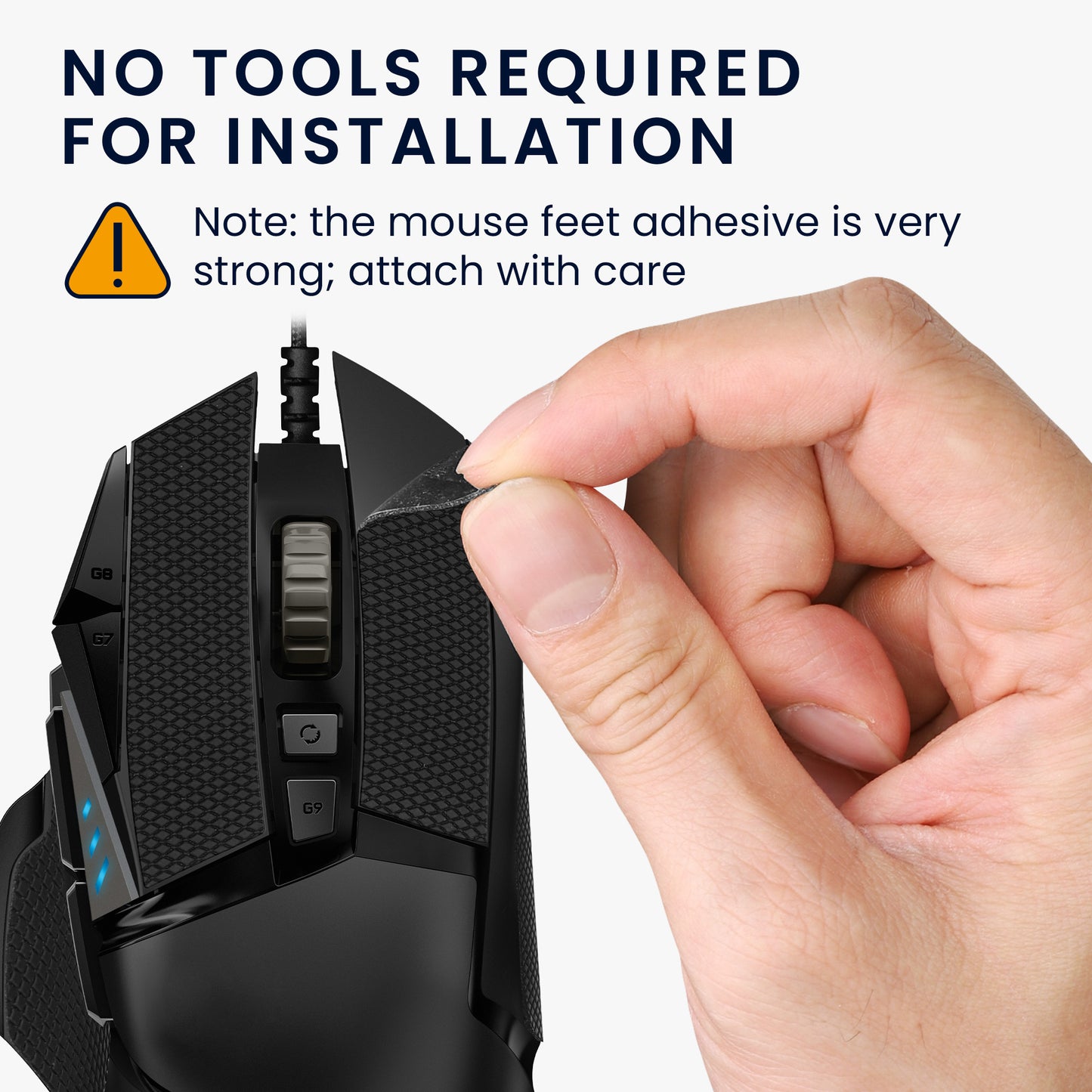 kwmobile Gaming Maus Grip Tape für Logitech G502 Mouse Grip Tape Rutschfestes Griffband für PC Maus