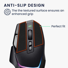 kwmobile Gaming Maus Grip Tape für Logitech G502 X Plus Mouse Grip Tape Rutschfestes Griffband für PC Maus - Schwarz