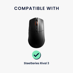kwmobile Gaming Maus Grip Tape für SteelSeries Rival 3 Mouse Grip Tape Rutschfestes Griffband für PC Maus - Schwarz