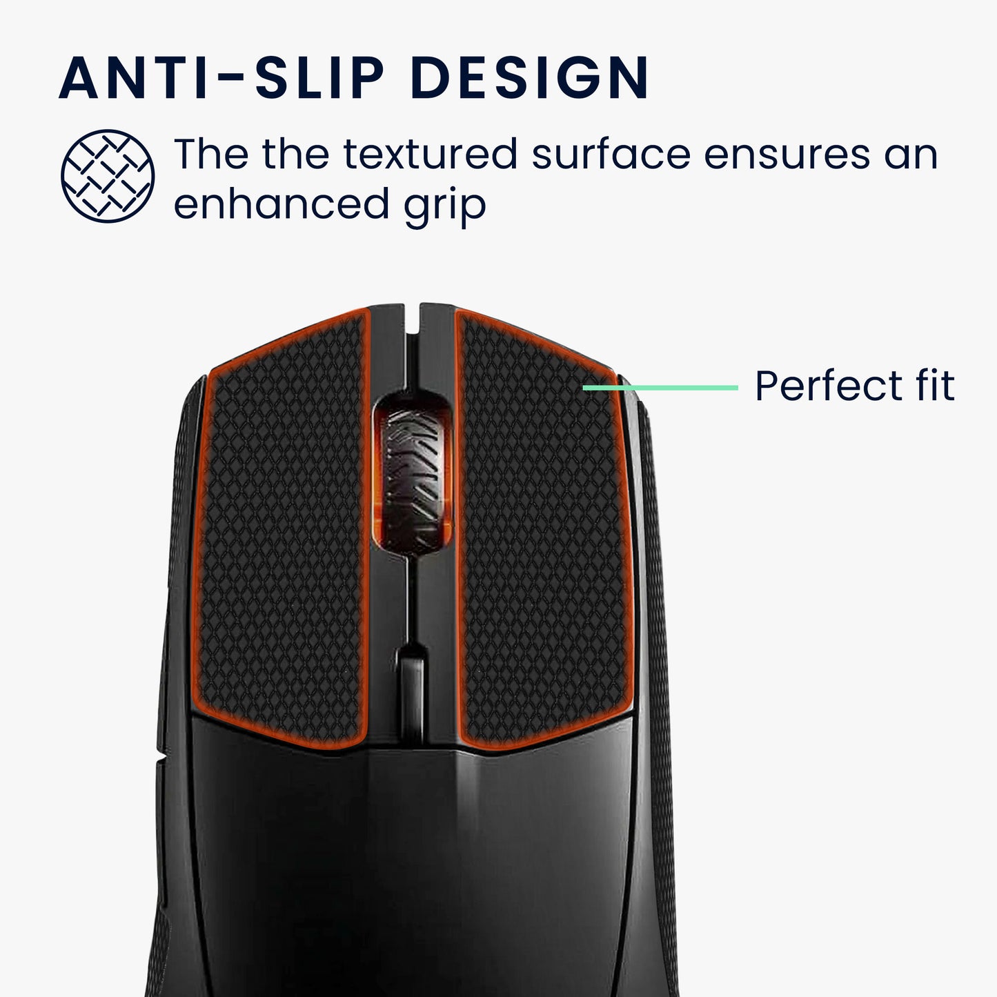 kwmobile Gaming Maus Grip Tape für SteelSeries Rival 3 Mouse Grip Tape Rutschfestes Griffband für PC Maus