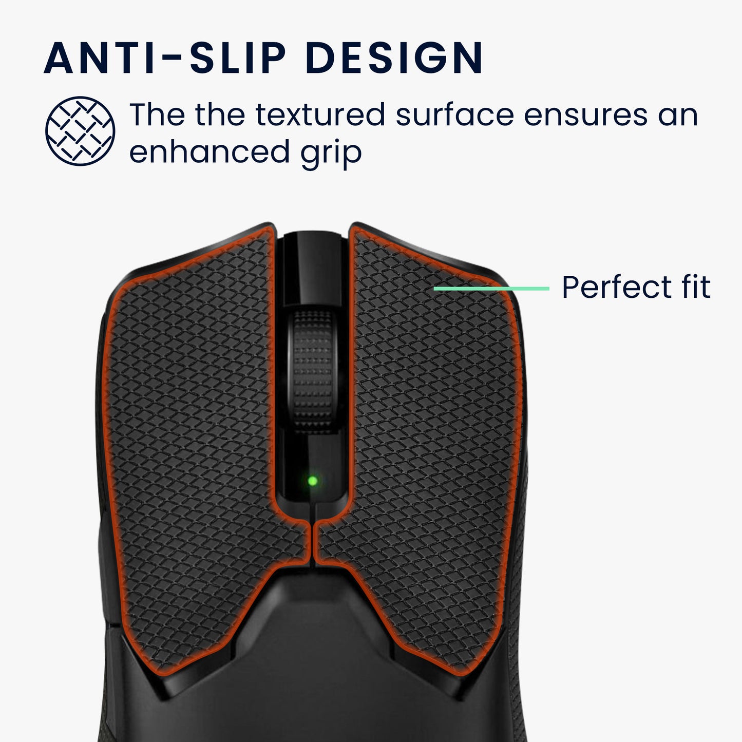 kwmobile Gaming Maus Grip Tape für Razer Viper V2 Pro Mouse Grip Tape - Rutschfestes Griffband für PC Maus
