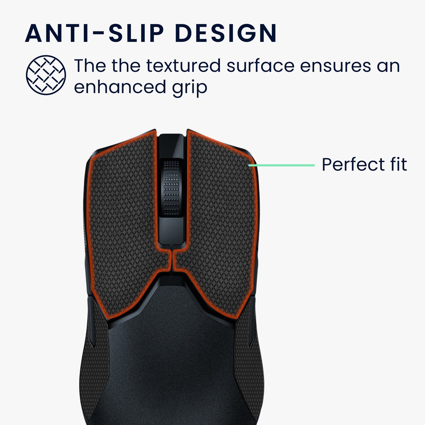 kwmobile Gaming Maus Grip Tape für Razer Viper 8k HZ Mouse Grip Tape Rutschfestes Griffband für PC Maus