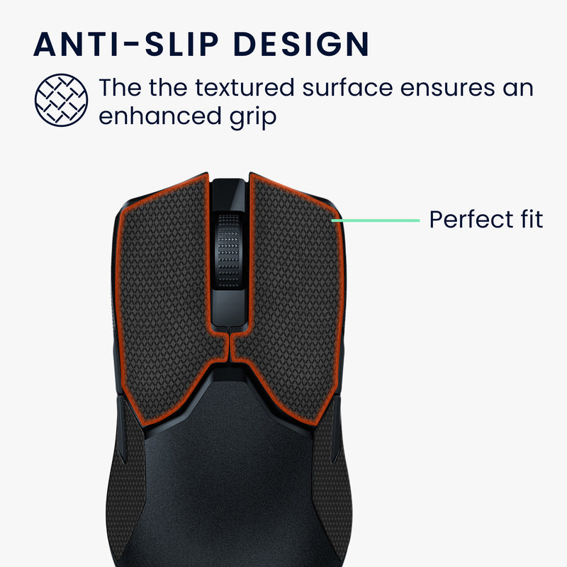 kwmobile Gaming Maus Grip Tape für Razer Viper 8k HZ Mouse Grip Tape Rutschfestes Griffband für PC Maus