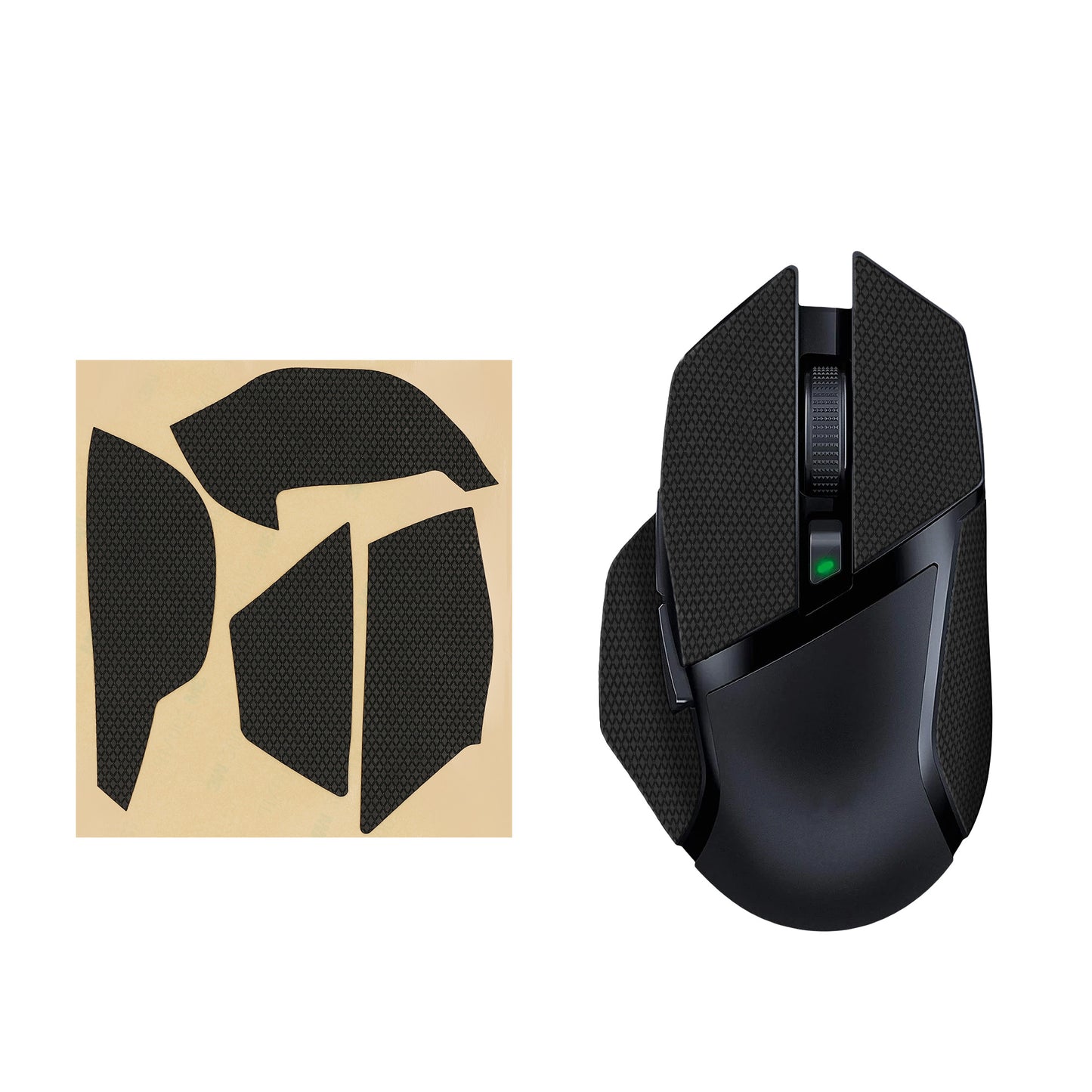 kwmobile Gaming Maus Grip Tape kompatibel mit Razer Basilisk X Hyper Speed Maus - Rutschfestes Griffband für PC Maus - Schwarz Schwarz  