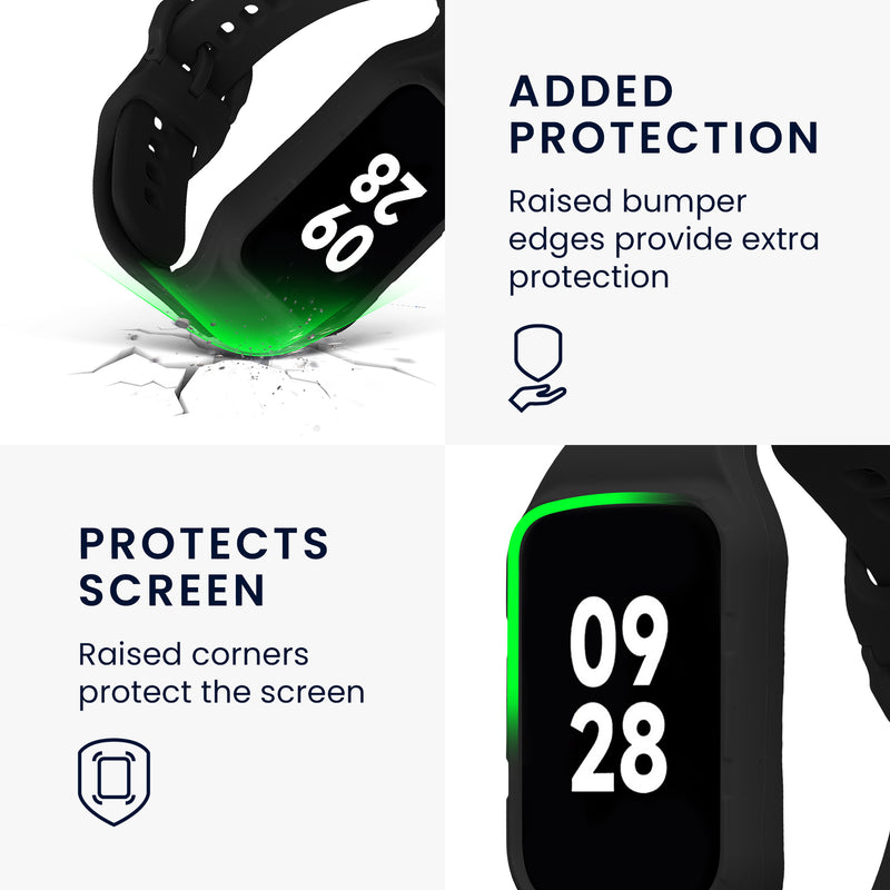 kwmobile Sportarmband kompatibel mit Xiaomi Smart Band 8 Pro / Band 9 Pro / Redmi Watch 5 / Redmi Watch 4 - Armband für Fitnesstracker - mit Schutz Bumper