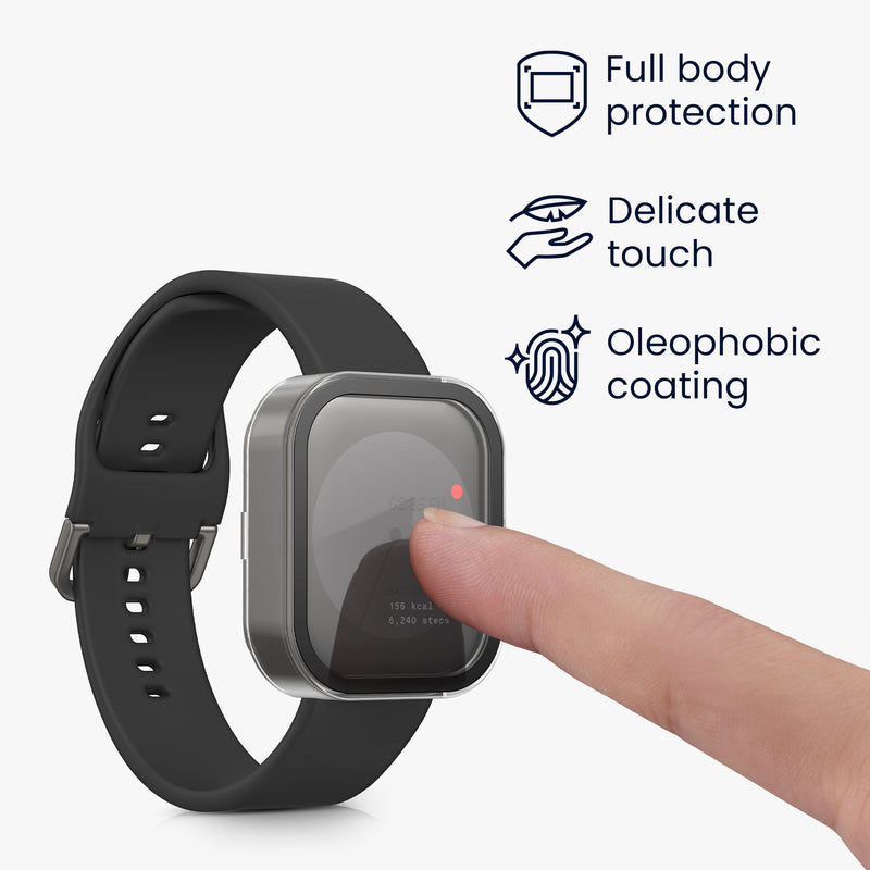 kwmobile Glas Hülle für CMF by Nothing Watch Pro (D395) Schutzhülle Fullbody Fitnesstracker Case Set