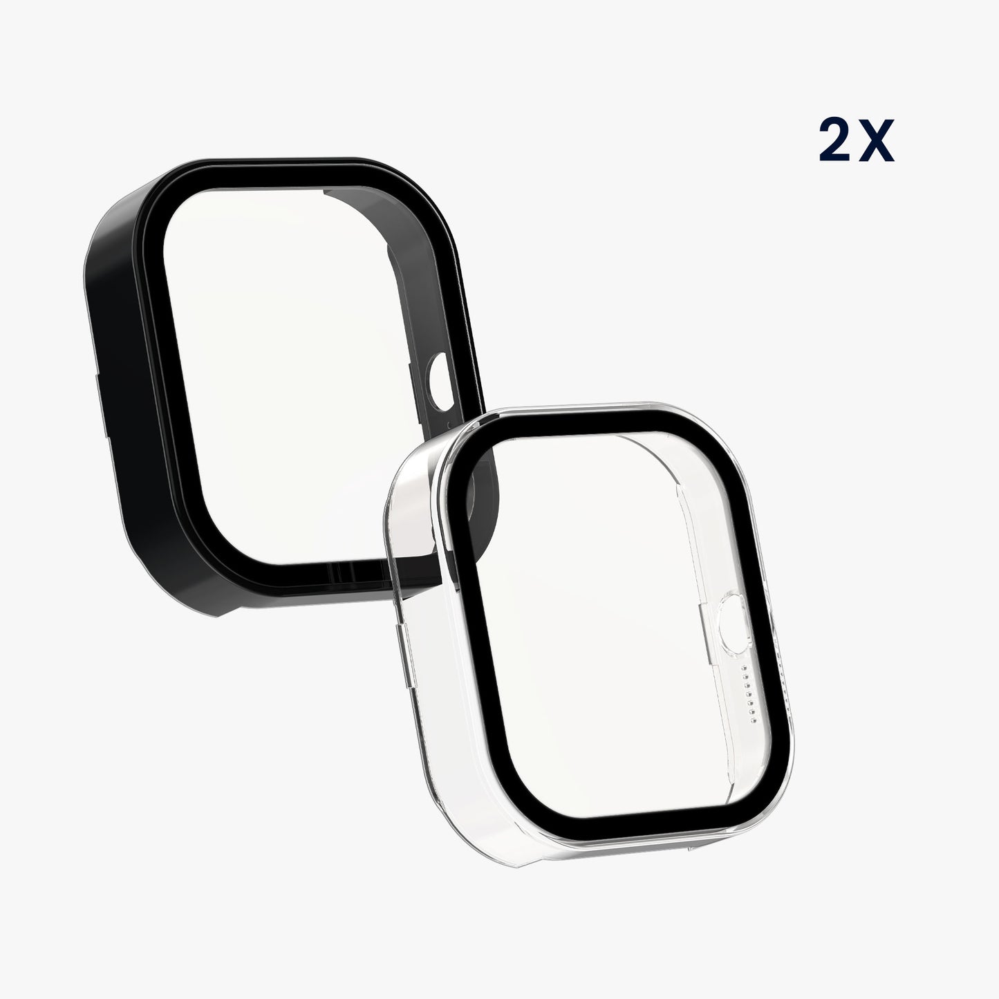 kwmobile Glas Hülle für CMF by Nothing Watch Pro (D395) Schutzhülle Fullbody Fitnesstracker Case Set