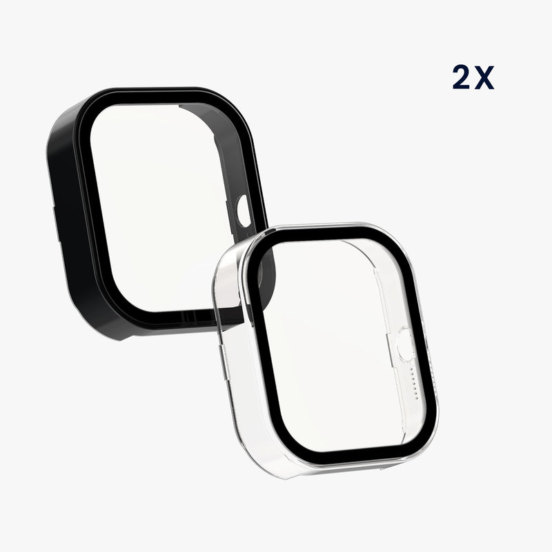 kwmobile Glas Hülle für CMF by Nothing Watch Pro (D395) Schutzhülle Fullbody Fitnesstracker Case Set