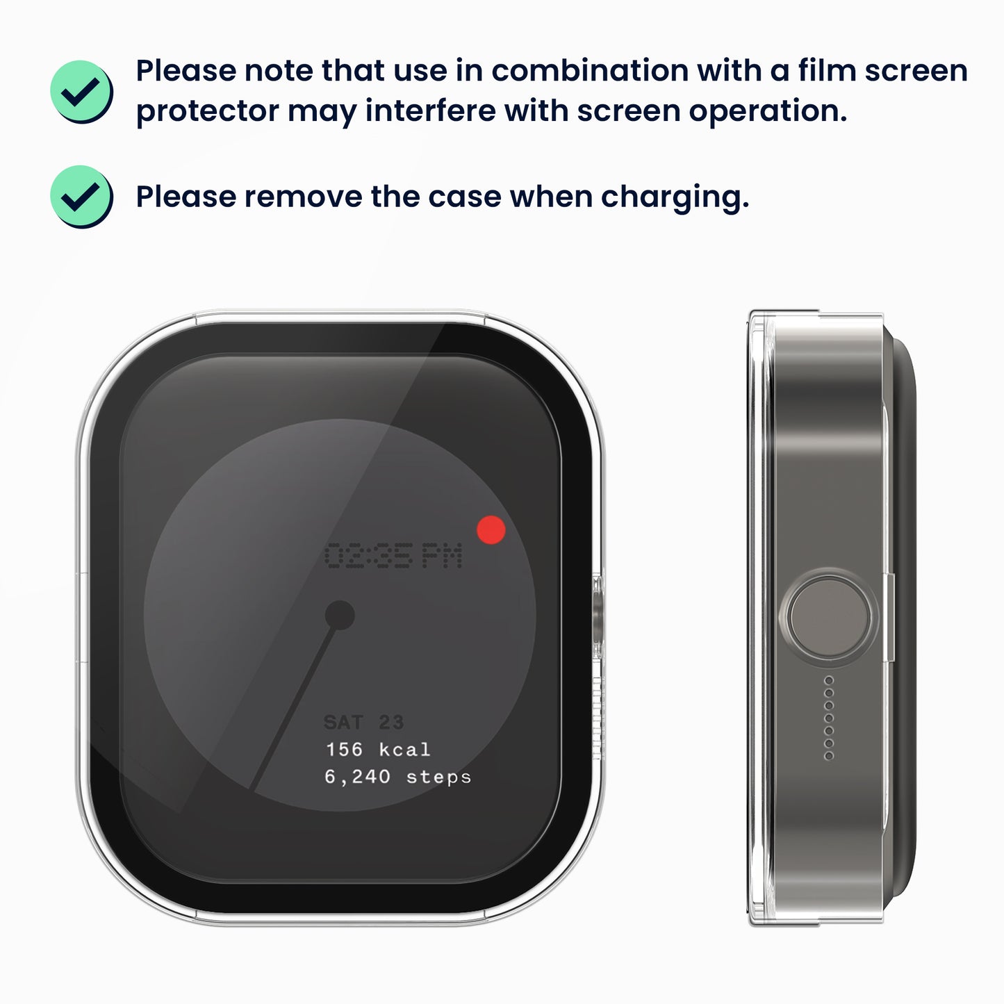 kwmobile Glas Hülle für CMF by Nothing Watch Pro (D395) Schutzhülle Fullbody Fitnesstracker Case Set