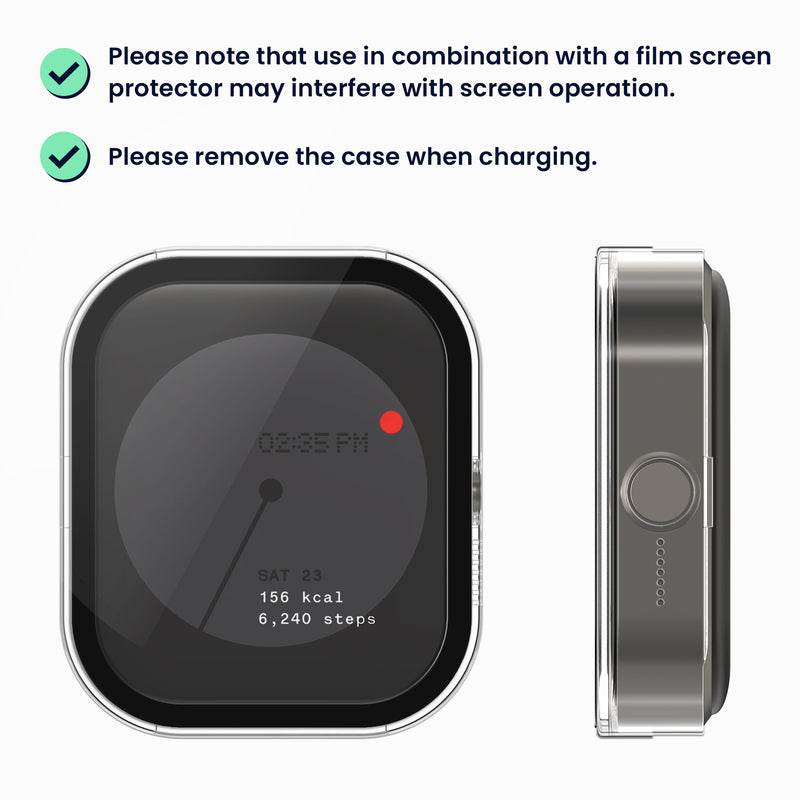 kwmobile Glas Hülle für CMF by Nothing Watch Pro (D395) Schutzhülle Fullbody Fitnesstracker Case Set