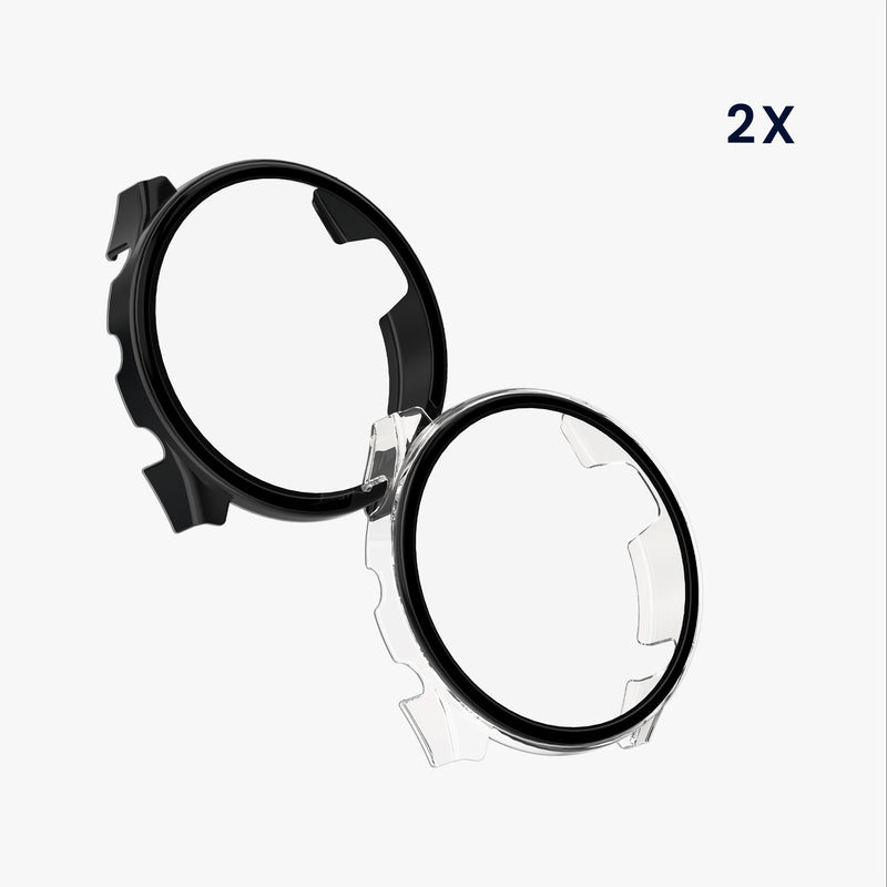 kwmobile Cover kompatibel mit Garmin Forerunner 165 / Forerunner 165 Music Hülle Fullbody Fitnesstracker Case Set aus Glas