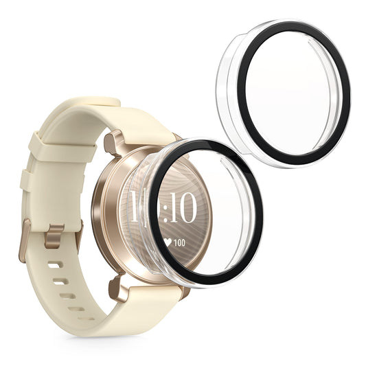 kwmobile 2x Cover kompatibel mit Garmin Lily 2 Hülle - Fullbody Fitnesstracker Case Set aus Glas - Transparent Transparent  [dsg02]