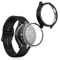 kwmobile 2x Cover kompatibel mit Xiaomi Watch 2 Hülle - Fullbody Fitnesstracker Case Set aus Glas - Transparent Schwarz Transparent  [dsg01]