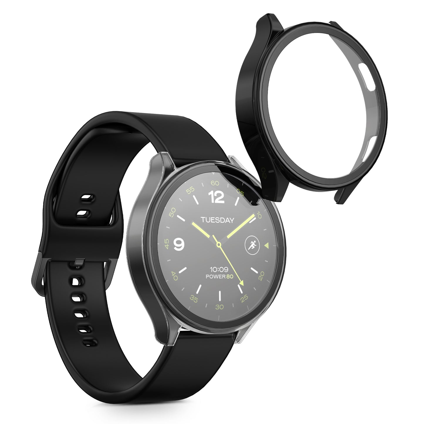 kwmobile Glas Hülle für Xiaomi Watch 2 Schutzhülle Fullbody Fitnesstracker Case Set