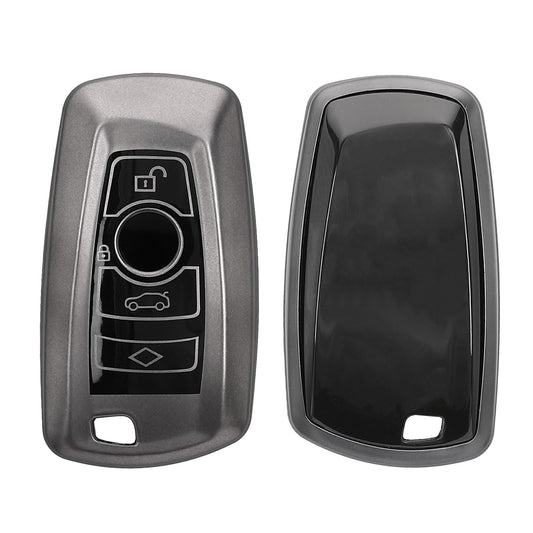kwmobile Autoschlüssel Hülle kompatibel mit BMW 3-Tasten Funk Autoschlüssel (nur Keyless Go) - Schlüsselhülle Silikon Cover - Schwarz matt Schwarz Schwarz matt  [dsg01]