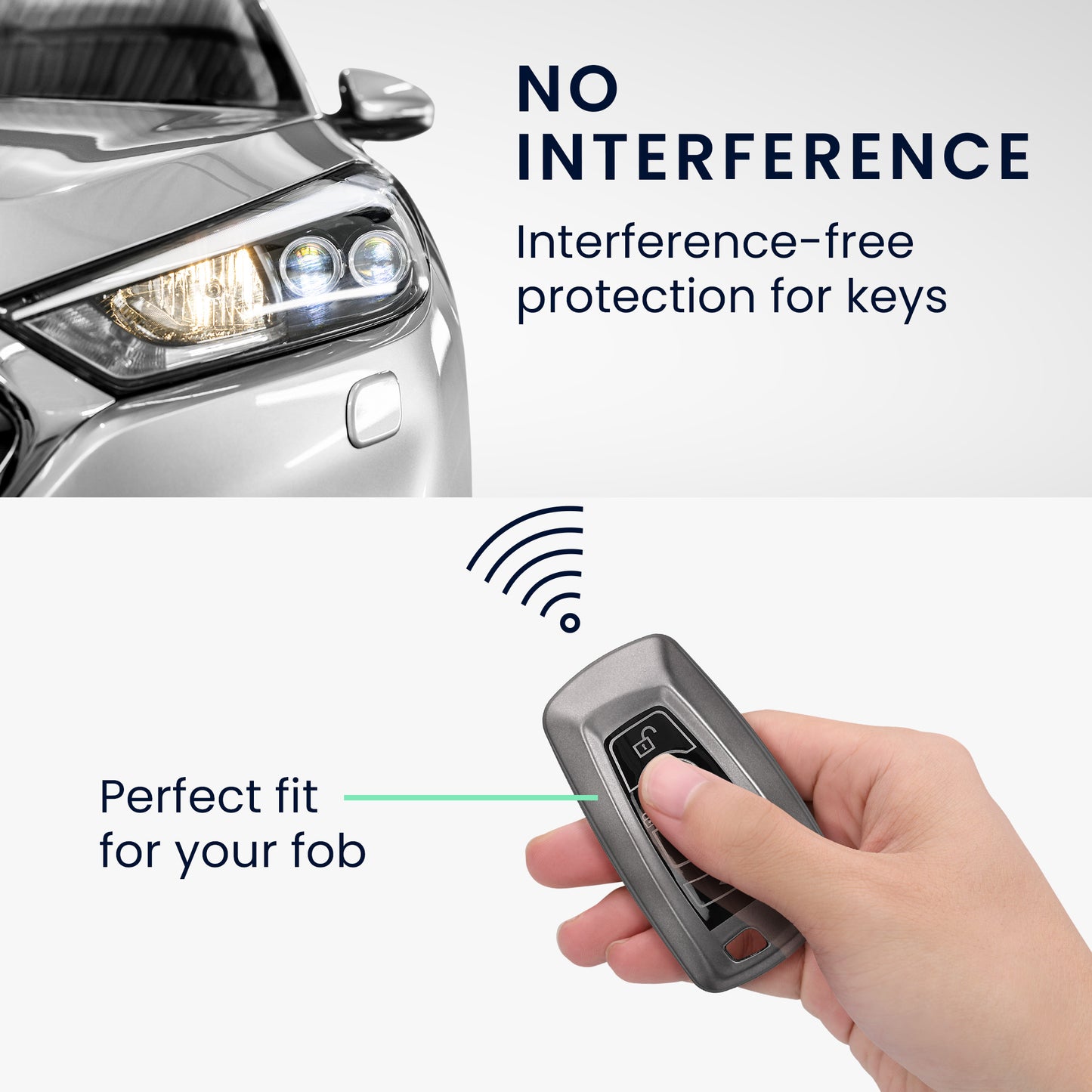 kwmobile Autoschlüssel Hülle kompatibel mit BMW 3-Tasten Funk Autoschlüssel (nur Keyless Go) - Schlüsselhülle Silikon Cover