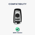 kwmobile Autoschlüssel Hülle kompatibel mit BMW 3-Tasten Funk Autoschlüssel (nur Keyless Go) - Schlüsselhülle Silikon Cover