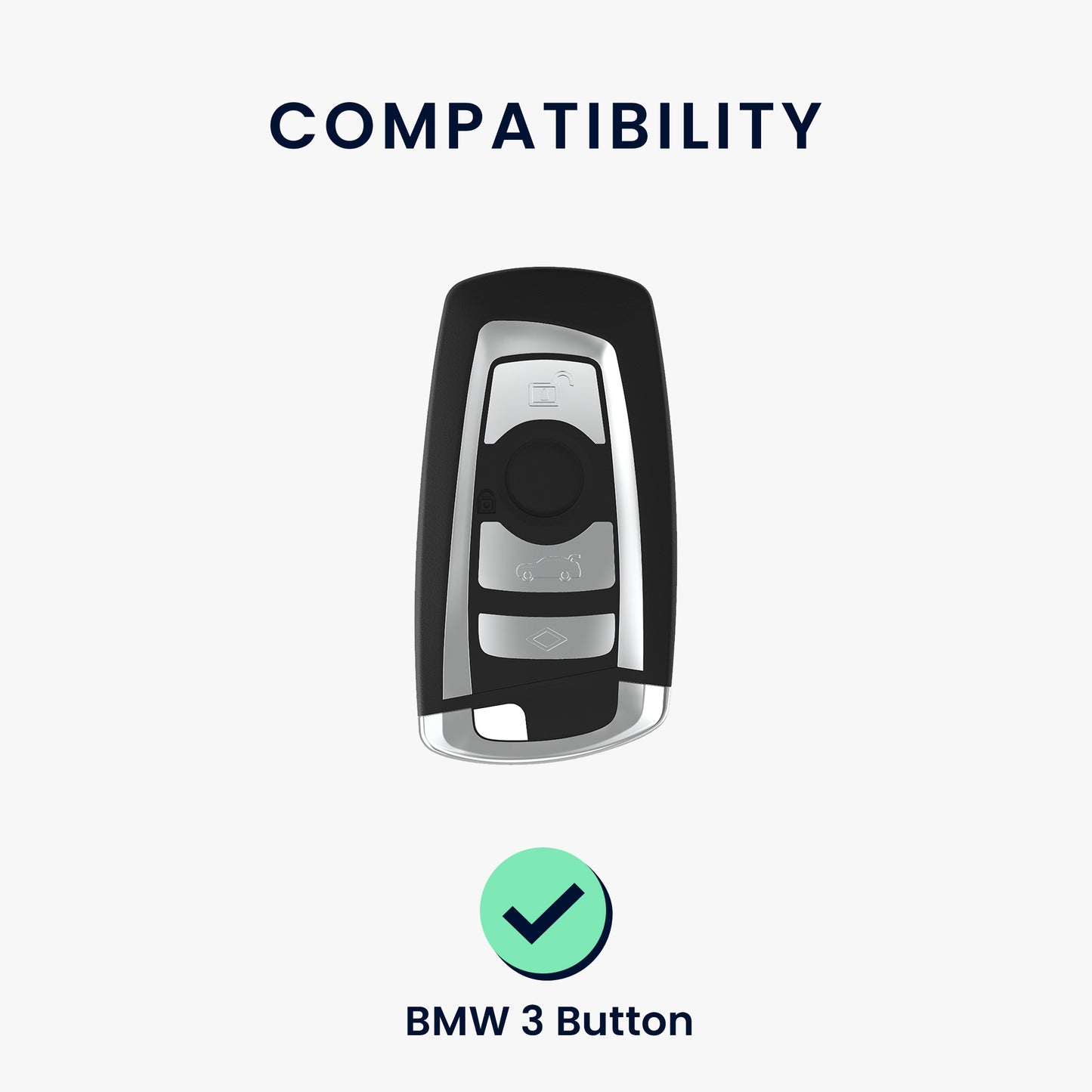 kwmobile Autoschlüssel Hülle kompatibel mit BMW 3-Tasten Funk Autoschlüssel (nur Keyless Go) - Schlüsselhülle Silikon Cover