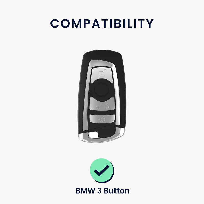 kwmobile Autoschlüssel Hülle kompatibel mit BMW 3-Tasten Funk Autoschlüssel (nur Keyless Go) - Schlüsselhülle Silikon Cover