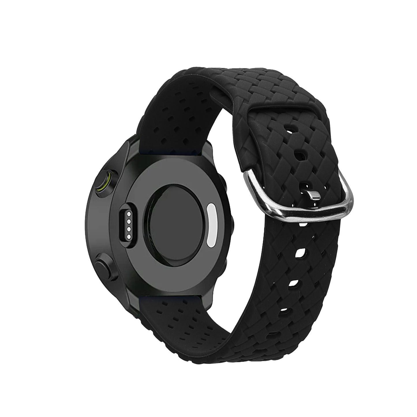 kwmobile Ersatzarmband geflochten kompatibel mit Garmin Forerunner 55 Armband - geflochtenes Smartwatch Band aus Silikon - Schwarz Schwarz  