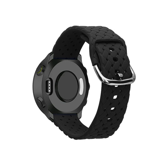 kwmobile Ersatzarmband geflochten kompatibel mit Garmin Forerunner 55 Armband - geflochtenes Smartwatch Band aus Silikon - Schwarz Schwarz  