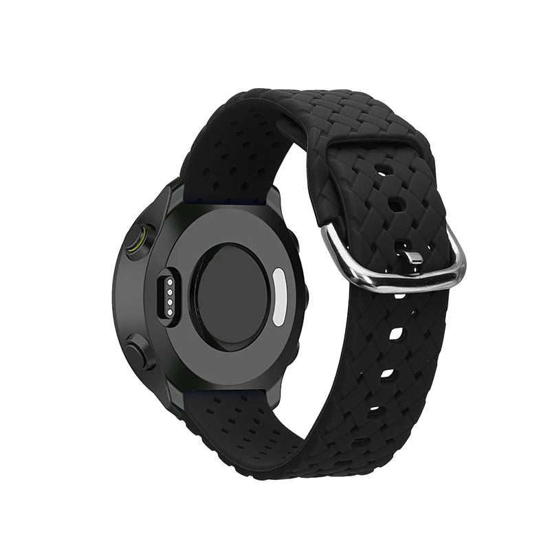 kwmobile Ersatzarmband geflochten kompatibel mit Garmin Forerunner 55 Armband - geflochtenes Smartwatch Band aus Silikon - Schwarz Schwarz  