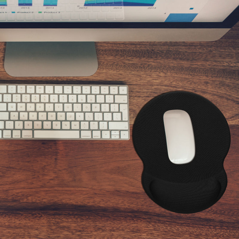 kwmobile Mauspad mit Handgelenkstütze - Mausunterlage mit Handgelenkauflage aus Polyester und Silikon - Maus Pad mit Handballenauflage Büro Gaming Schreibtisch