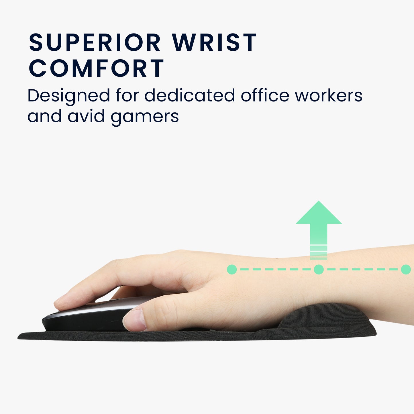 kwmobile Mauspad mit Handgelenkstütze - Mausunterlage mit Handgelenkauflage aus Polyester und Silikon - Maus Pad mit Handballenauflage Büro Gaming Schreibtisch